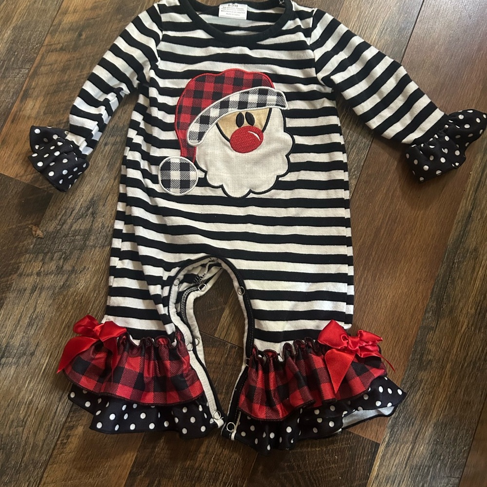 Striped Santa Baby One Piece